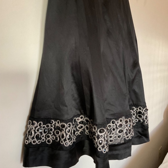 Nine West Black Satin Dress with Special Gems Design on the Skirt - Picture 5 of 6